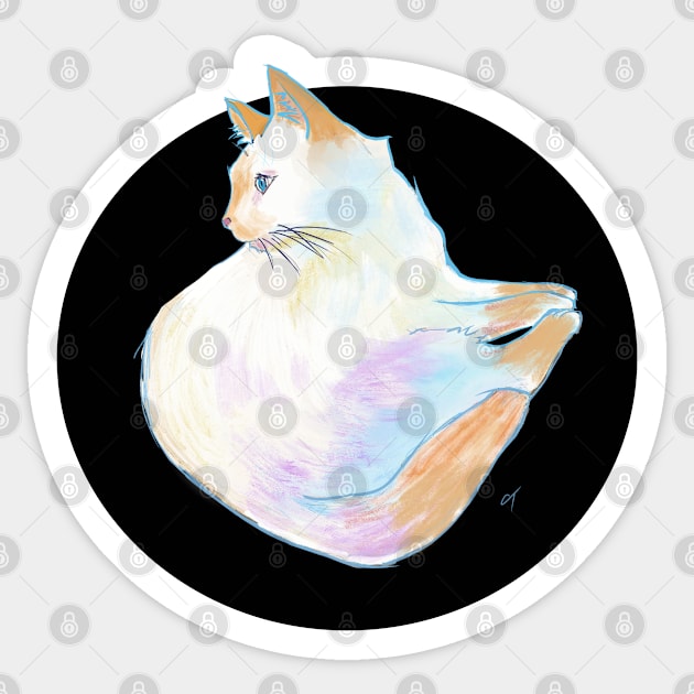 Flame Point Kitty Sticker by CarolineTaylorArt